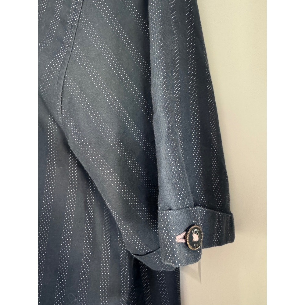 Ted Baker London Mens Navy Blue Stripe Short Sleeve Button Up Shirt Size XL - Picture 5 of 10